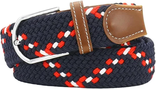 Miniatura 44 de Mixed Color Woven Stretch Braided Belts for Men and Women Fashion Elastic Belts