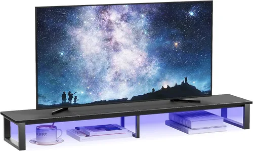Miniatura 9 de aboxoo Elevador de TV de 45 pulgadas para TV de 32 a 60 pulgadas, estante elevador de TV, elevador de soporte de TV de mesa, mesa de monitor de Negro