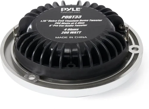 Miniatura 5 de Pyle Tweeter de titanio de 4 pulgadas con marco de plástico de ingeniería, 200 vatios, bobina de voz de 1.75 pulgadas, tweeter de audio