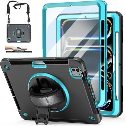 Miniatura 19 de Funda para iPad Pro 11 M5 2025/M4 2024: Funda protectora para iPad Pro de 11 pulgadas 5ª generación con protector de pantalla, soporte, asa y correa