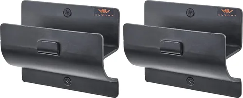 Miniatura 11 de Juego de 4 colgadores de escalera para pared de garaje, gancho negro resistente para almacenamiento de escaleras de montaje en pared. Soporte