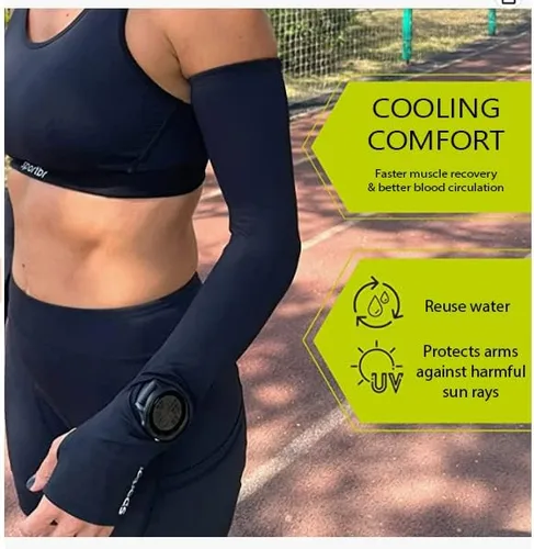 Miniatura 5 de SportBR Mangas de brazo con apertura para rastreador de fitness, agujero para pulgar, mangas de brazo para hombres y mujeres, deportes, protección