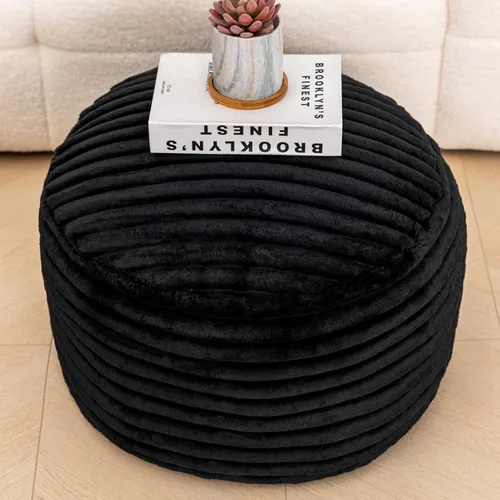 Miniatura 2 de Asuprui Puf Otomano Relleno Reposapiés Puf de Piso Reposapiés 20x12 Pulgadas Puf Redondo Asiento Puf Silla Saco de Frijoles de Piso Silla de Piso