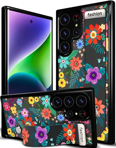 Miniatura 117 de Compatible para Samsung Galaxy S23 Funda Bonita con Correa Soporte Dedo Kickstand, Fundas de Silicona Geniales de Diseñador Funda Cover - Mariposa