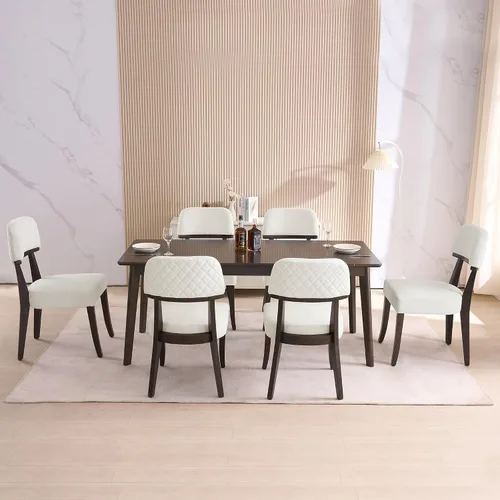 Miniatura 16 de adochr Sillas de comedor de terciopelo con brazos, sillas de comedor tapizadas con patas de madera dura y respaldo curvado abierto, sillas de cocina