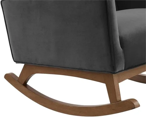 Miniatura 7 de Modway Sway Channel - Mecedora de terciopelo copetudo en color gris