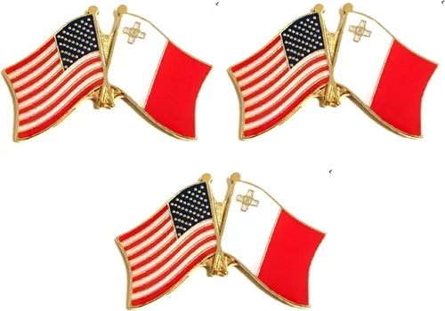Miniatura 145 de 3 Pines de solapa con banderas de Estados Unidos y países internacionales, paquete de 3 pines dobles con diseño de banderas de Estados Unidos