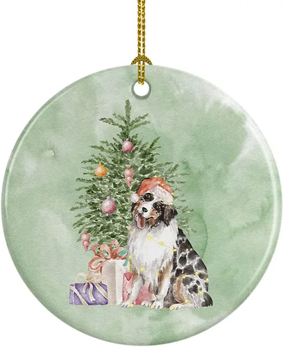Miniatura 59 de Caroline's Treasures Bulldog, Bulldog inglés #2 y árbol de cerámica adorno colgante para árbol de Navidad, decoración colgante para el hogar