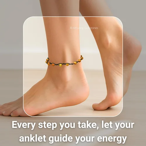 Miniatura 119 de Amazing Gemstone Crystal Anklet Ankle Bracelets for Women - Waterproof Beaded Healing Crystal Anklets, Plus Size Chakra Gemstone Bead Anklet