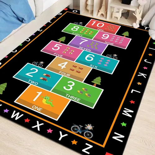 Miniatura 7 de Hopscotch - Alfombra de juego para niños, alfombra educativa del alfabeto ABC, tapete de juego para contar niños para sala de juegos, aula