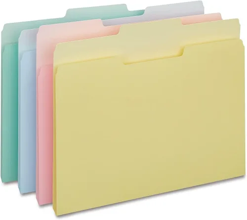 Miniatura 20 de Staples Carpetas de archivos, tamaño carta, pestañas superiores de corte 1/3, azul, papel duradero de 10.5 puntos, paquete de 100