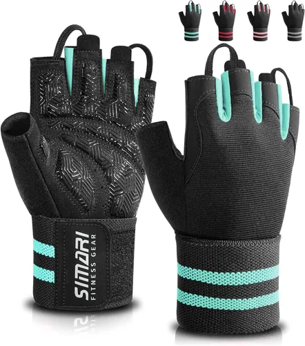 SIMARI Guantes de gimnasio de entrenamiento para hombres y mujeres, guantes de levantamiento de pesas con soporte para muñeca, agarre de almohadilla