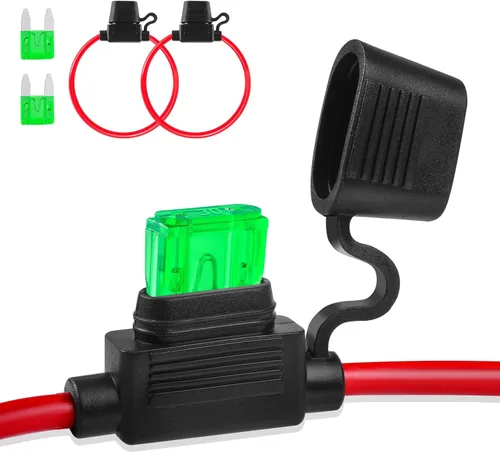 Miniatura 15 de Portafusibles en línea de 12V, paquete de 2, versión extendida 12 AWG, portafusibles de cuchilla impermeable de 13.8 pulgadas, portafusibles