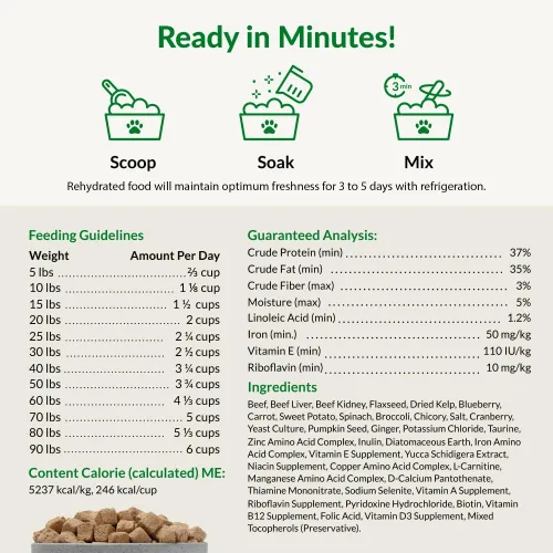 Miniatura 5 de ULTIMATE PET NUTRITION Nutra Complete - Alimento para perros 100% liofilizado crudo formulado por veterinarios con antioxidantes, prebióticos