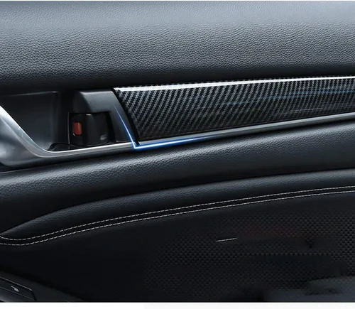 Miniatura 7 de x xotic tech Tira de cubierta de moldura de panel de puerta lateral interior, patrón de fibra de carbono, compatible con Honda Accord Sedan 10ª