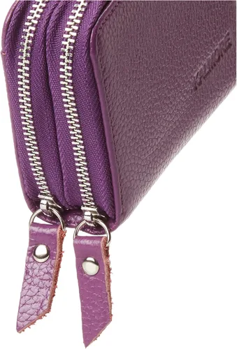 Miniatura 4 de KALMOR Billeteras de piel para mujer, con doble cremallera, con bloqueo RFID y bolsillo para monedas, 4. 25 x 3. 0 x 1.5