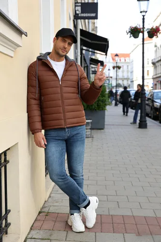 Miniatura 2 de SWISSWELL Chaqueta Puffer Ligera para Hombre con Capucha Acolchada Aislante Resistente al Agua Abrigo Cálido de Invierno con Cremallera y Capucha