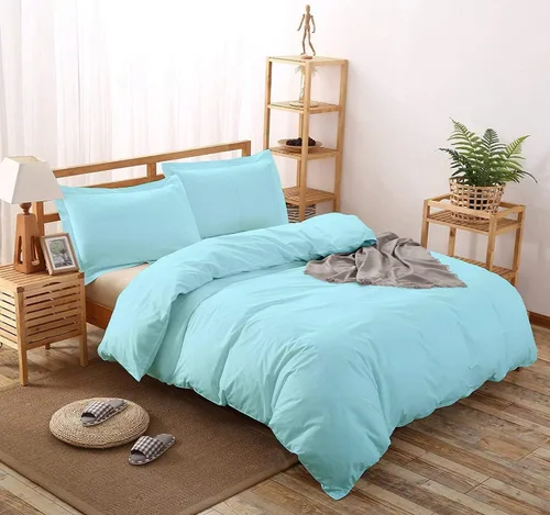 LinenHouse Juego de funda de edredón de 3 piezas de alta calidad con cierre de cremallera y lazos en las esquinas, fundas de almohada ultrasuaves de