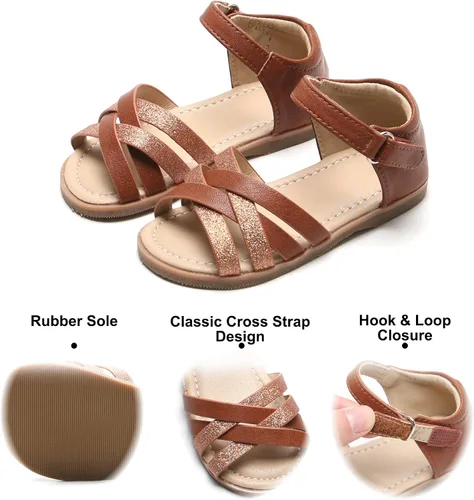 Miniatura 4 de Felix & Flora Sandalias para niña Zapatos de vestir de verano para niña, ligeros, puntera abierta, playa, vacaciones
