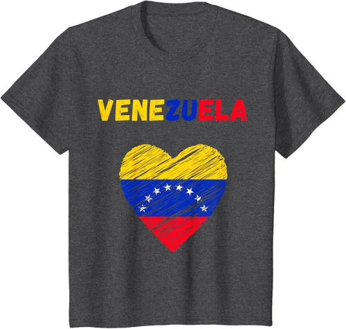 Miniatura 40 de Camiseta con la bandera venezolana con corazón de Venezuela, Negro