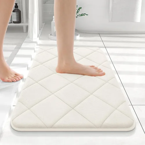 Miniatura 219 de OLANLY Tapete de baño de espuma viscoelástica de 24 x 16 pulgadas, ultra suave y absorbente, lavable a máquina, cómodo tapete de baño para suelo