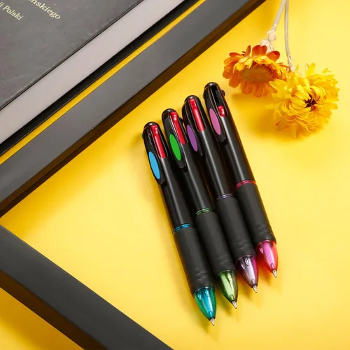 Miniatura 6 de JOVITEC 12 bolígrafos multicolor de 0.028 in, 4 en 1, retráctiles, 4 colores, tinta de gel, bolígrafo de punta de bola, suministros escolares
