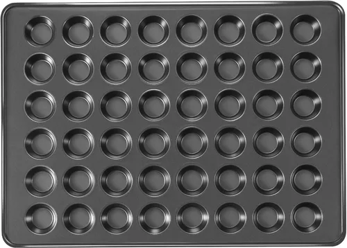 HONGBAKE Mini molde para magdalenas de 48 tazas, molde pequeño para magdalenas, molde antiadherente prémium para hornear tarta de queso, apto para