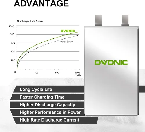Miniatura 6 de OVONIC 80C 4S 850mAh Lipo Batería 14.8V con XT30 Plug para Cinewhoops 2pcs