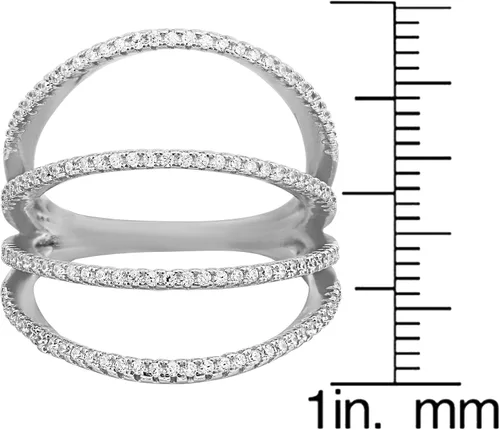 Miniatura 3 de Evan joyas, EV52025, Plata Esterlina Multi Banda Color Plateado Declaración Anillo (Plata), plata de ley, 7, EV5-2025-S