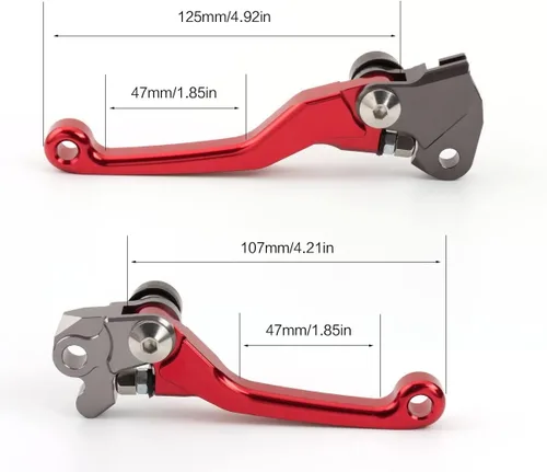 Miniatura 5 de Palancas de freno y embrague para Dirt Bike Pivot para CRF125F CRF 125 F 125F 2014 2015 2016 2017 2018 Plegables CNC Rojo
