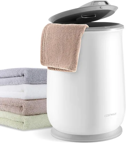 Miniatura 11 de COSTWAY - Calentador de toallas para baño, calentador grande de 21L con tapa abatible, cerradura de seguridad para niños, apagado automático de 1H