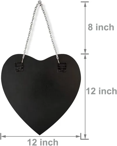 Miniatura 7 de QMDECOR Espejo en forma de corazón con cadena de hierro para decoración de pared, 12 x 12 pulgadas, para colgar en la pared, cristal real, sin