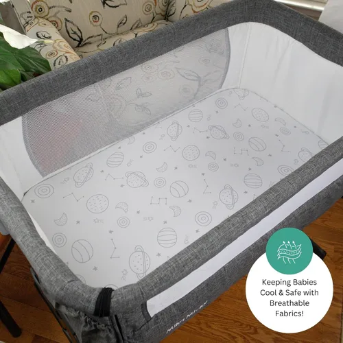 Miniatura 4 de Sábanas de moisés para Mika Micky, Evolur, Larex, Taylengrow Baby, Newton Baby Bedside Sleeper por TansyPanda, 3 piezas, 33 x 20, ultra suaves, Gris