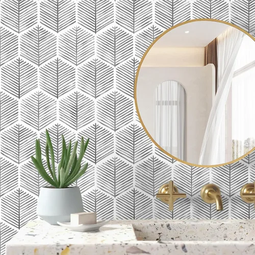 Miniatura 6 de MelunMer Papel Tapiz Moderno Gris Despegar y Pegar Boho Papel de Contacto para Gabinetes/Cajones 590 Pulg L 17.3 Pulg A Papel Tapiz Autoadhesivo