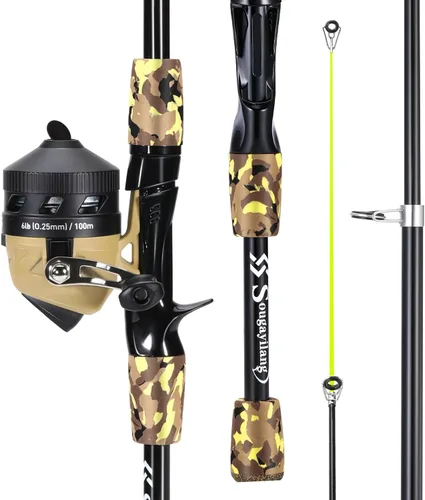 Miniatura 2 de Sougayilang Kids Fishing Rod and Reel Combo,Light Weight Fishing Pole with Spincast Fishing Reel Tackle Bag Lures for Youth,Girls and Boys Good