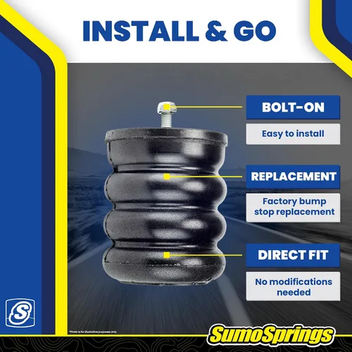 Miniatura 5 de SuperSprings Juego de SumoSprings traseros compatibles con F250/F350 2017-2025 Capacidad de 1500 libras al 50% de compresión Instalación simple