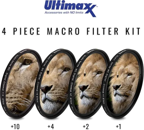 Miniatura 2 de Ultimaxx - Kit profesional de filtro macro de primer plano HD de 1.594 in (filtros de 1, 2, 4, 10 dioptrías) para lente de cámara con rosca