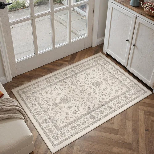 Miniatura 37 de PureCozy - Alfombra de área beige de 8 x 10, lavable, vintage, alfombra para sala de estar, dormitorio, gran alfombra suave retro de pelo bajo