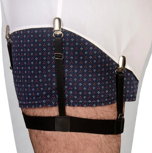 Miniatura 2 de Comfy Clothiers Ligas elásticas ajustables con bloqueo, clips antideslizantes (1 par, negro)
