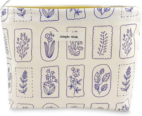 Miniatura 9 de Bolsa de maquillaje estética grande, bolsas de cosméticos florales para mujeres y niñas, organizador de maquillaje de lona con cremallera, bolsa
