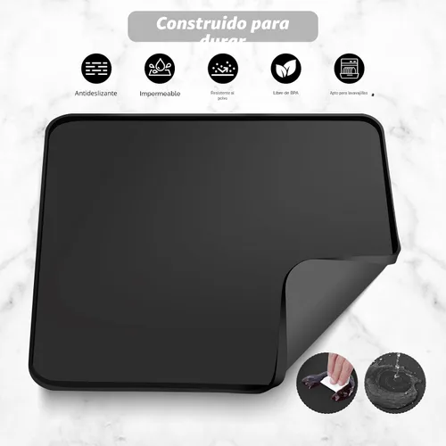 Miniatura 6 de Garolue Tapete de silicona para café, 16 x 16 pulgadas, impermeable, tapete de bar resistente al calor para accesorios de estación de máquina