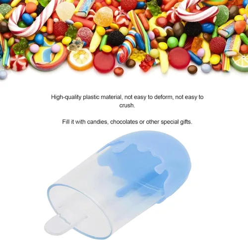 Miniatura 3 de Fdit Cajas de regalo de dulces, 12 cajas de dulces en forma de helado, caja de regalo reutilizable de plástico transparente para bodas, despedidas