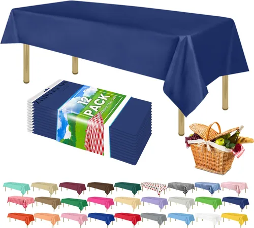 Miniatura 87 de Zimpleware - Mantel redondo de plástico para fiestas de 213 cm (84 pulgadas) de diámetro (paquete de 1, 6 y 12 unidades)