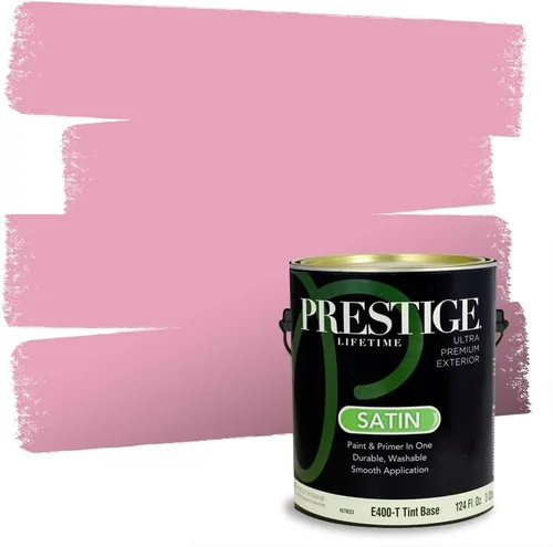 Miniatura 127 de Prestige Paints E100-T-SW6591 Pintura exterior e imprimación en uno, 1 galón, plano, combinación comparable de Sherwin Williams Amaryllis, 1 galón