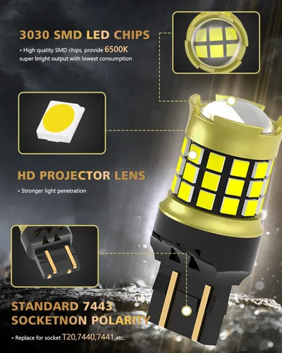 Miniatura 99 de 1156 Bombillas LED Ámbar Amarilla Luz de Señal de Giro 400% de Brillo 1141 1003 7506 Bombillas LED P21W Usadas para Luces Intermitentes Luz Trasera
