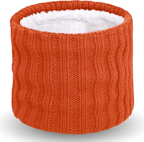 Miniatura 11 de Wandx Polaina de forro polar para niños y niñas, para invierno, para clima frío, cubierta facial de punto de rayas anchas para niños y niñas