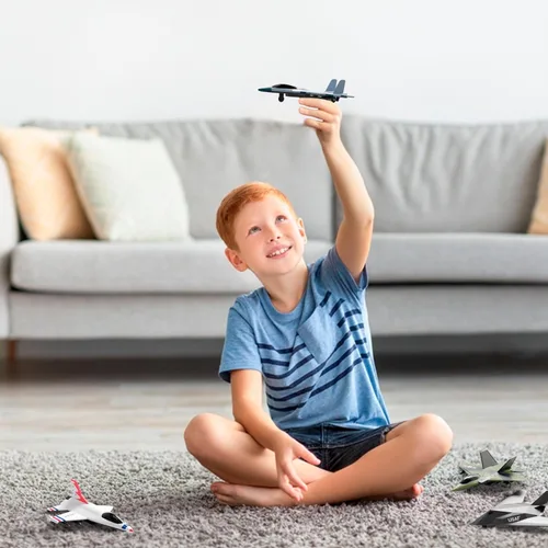 Miniatura 4 de Escuadrón de aviones de juguete de la Fuerza Aérea de los Estados Unidos de 4 paquetes, aviones de combate militares con retroceso, modelos
