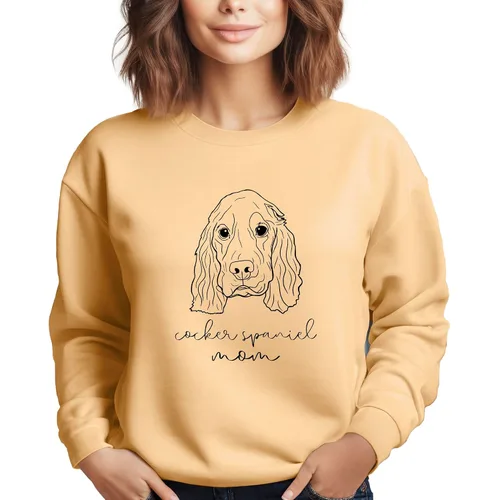 Miniatura 8 de Cocker Spaniel Mama Women's Long Sleeve Crewneck Cocker Spaniel Dog mom Sweatshirt Cocker Spaniel Puppy Print Graphic Shirts Pullover Tops