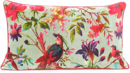Miniatura 17 de Funda de cojín con flores de terciopelo para sofá, cojín bohemio colorido, con diseño de pájaro, estilo chic bohemio, acento indio, hecho a mano