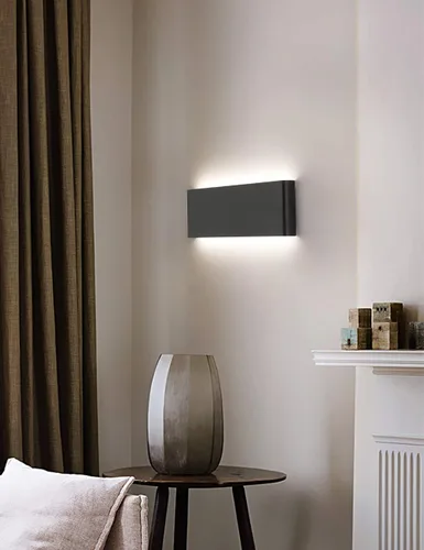 Miniatura 6 de JOOSENHAUSE Lámparas de pared LED negras de 16" para dormitorio, interior, pasillo, modernas, mini luces de tocador de baño 14W 4000K, lámpara